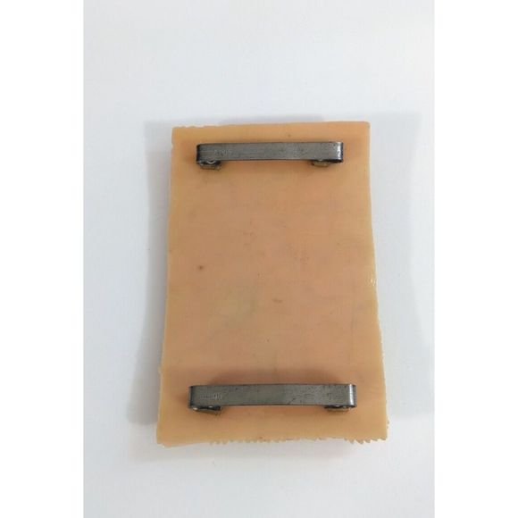 Floral Rectangle Early molded Plastic  Vintage Belt Buckle Rhinestone flowers - Picture 7 of 11